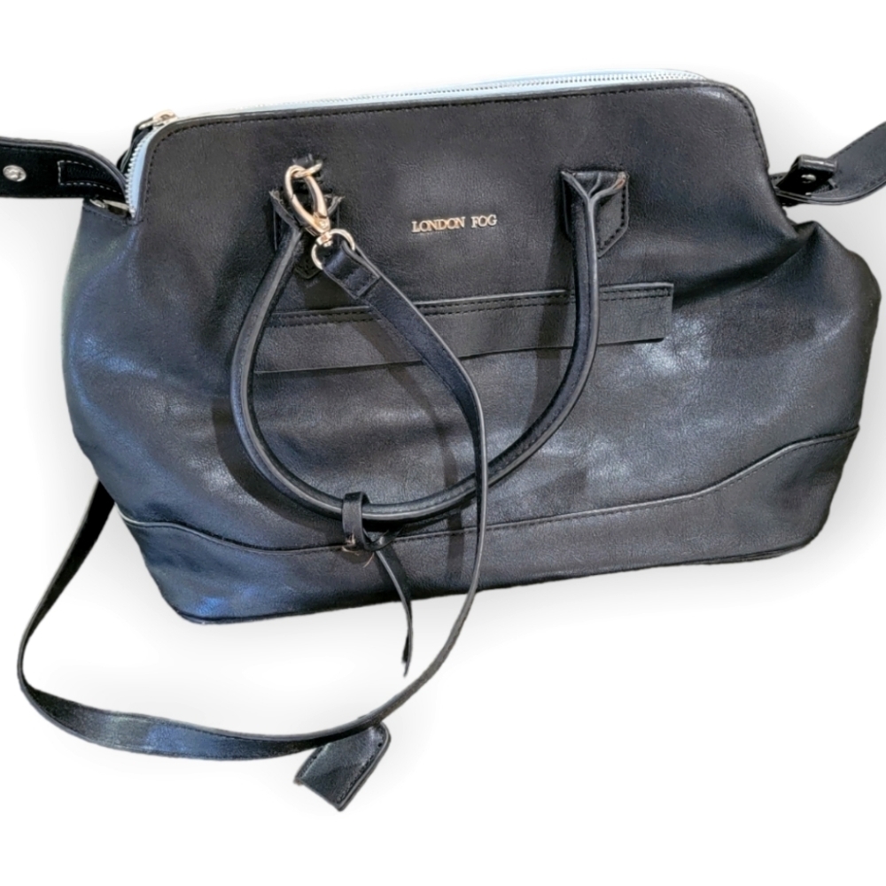 London Fog Large Black faux Leather Purse